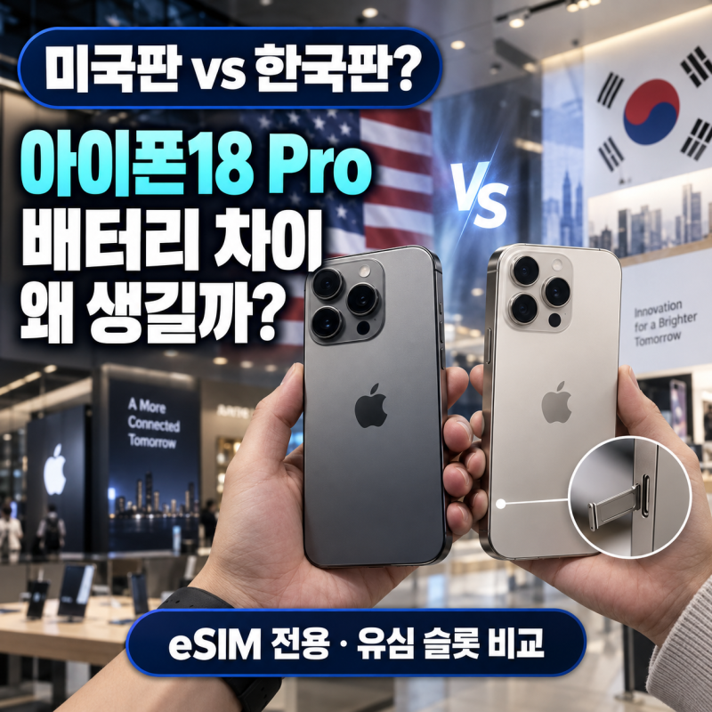 아이폰18 Pro 한국판 vs 직구 미국판, 배터리와 eSIM 결정적 차이 3가지