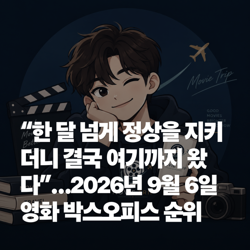 “한 달 넘게 정상을 지키더니 결국 여기까지 왔다”…2026년 9월 6일 영화 박스오피스 순위