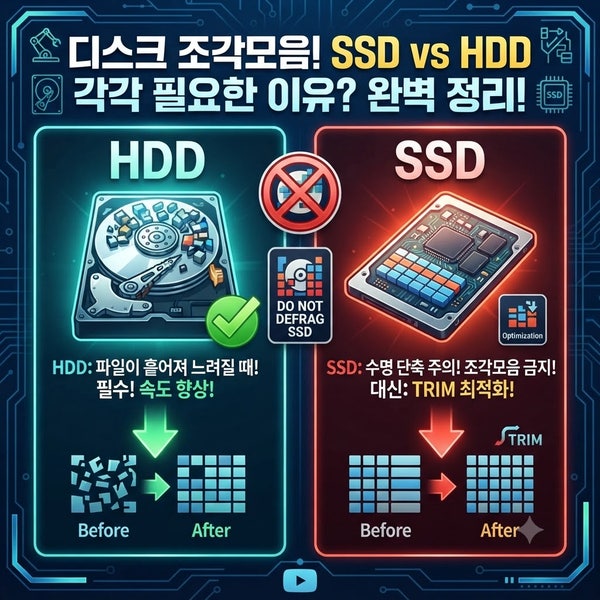 윈도우 '디스크 조각모음', SSD vs HDD 각각 필요한 이유