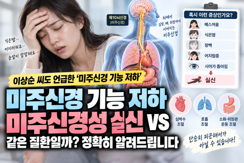 이상순도 겪었다는 미주신경 기능 저하란? | 어지럼증·식은땀·소화불량 증상 & 미주신경성 ....