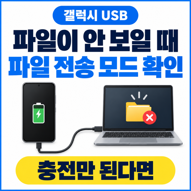 갤럭시 USB로 파일이 안 보일 때 | 파일 전송 모드 확인