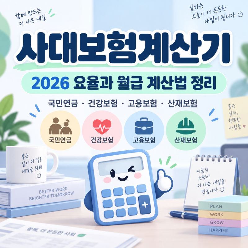 사대보험계산기 2026 요율과 월급 계산법 정리