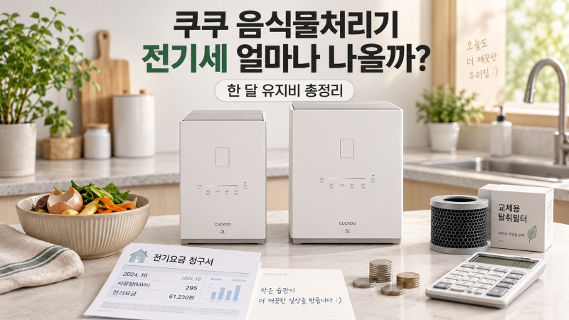 쿠쿠 음식물처리기 전기세 얼마나 나올까? 한 달 유지비 총정리