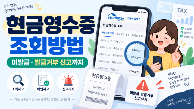 현금영수증 조회방법 총정리｜미발급·발급거부 신고하는 방법까지