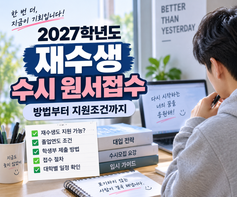재수생 수시 원서접수 방법 2027 졸업생 지원 전 확인할 것