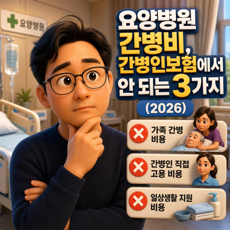 요양병원 간병비, 간병인보험에서 안 되는 3가지 (2026)