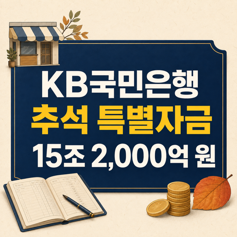KB국민은행 추석 특별자금 15조 2,000억 원, 대상과 혜택 정리
