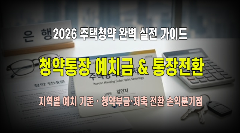 청약통장 지역별 예치금 기준 완벽 정리 & 옛날 통장(청약부금·청약저축) 종합저축 전환 손....