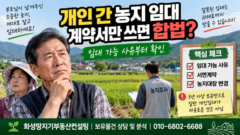 농지 개인 간 임대차, 장점과 단점은 무엇일까?