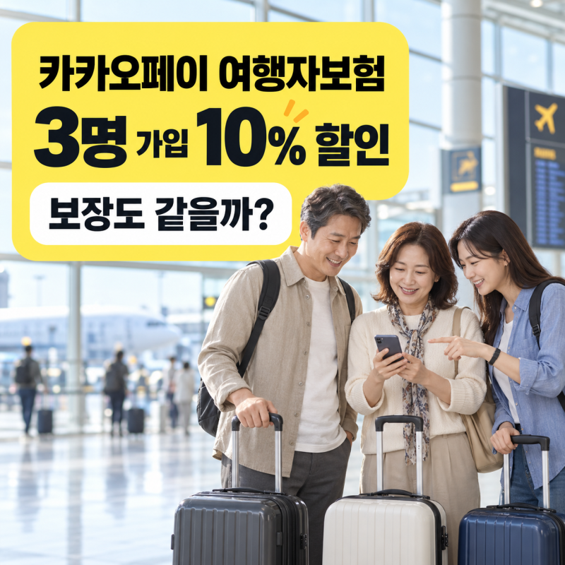 카카오페이 여행자보험 동반인 보장차이, 3명 10% 할인받아도 보장은 같을까?