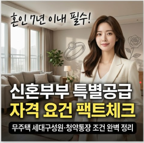 신혼부부 특별공급 조건부터 소득기준, 가점, 전매제한까지 2024년 총정리