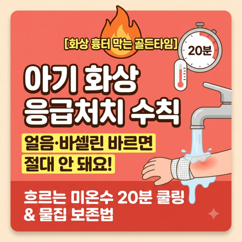 [아기 화상 응급처치] 분유포트·국물 쏟았을 때 1초가 급한 대처법! 얼음찜질·소주 바르면 ....