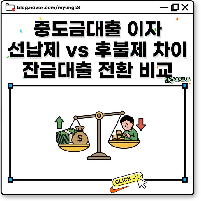 중도금대출 이자 후불제 선납제 차이와 이자 줄이기 팁 잔금대출 전환까지 비교