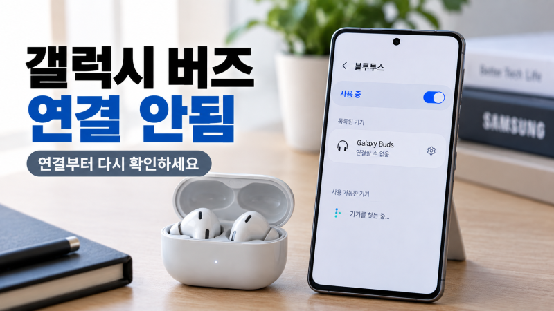 갤럭시 버즈 연결 안됨 해결, 목록에 안 뜰 때 여기부터 확인하세요