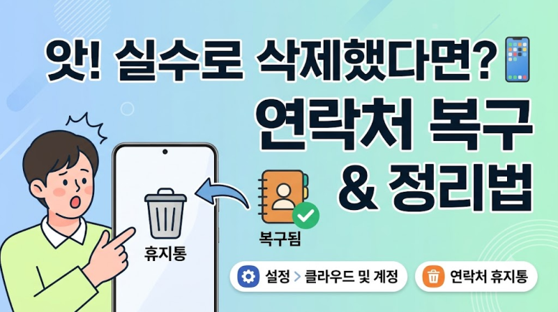 “실수로 연락처를 삭제하셨나요?” 갤럭시 연락처 복구·정리하는 방법
