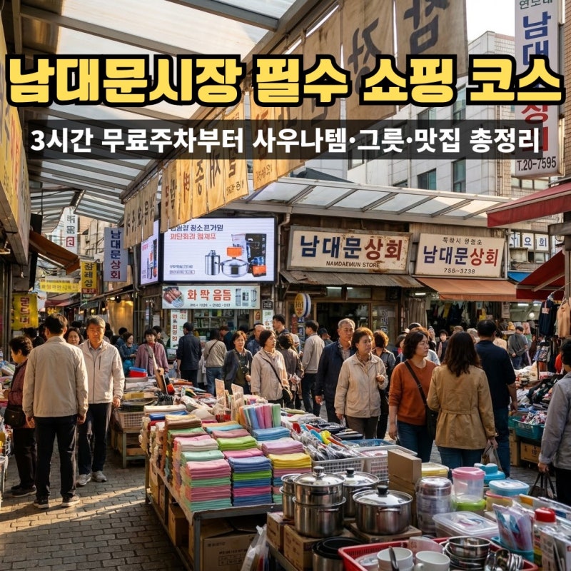 남대문시장 쇼핑 코스 아직도 그냥 가시나요? 주차 꿀팁부터 목욕용품·그릇·먹거리 완벽 정....