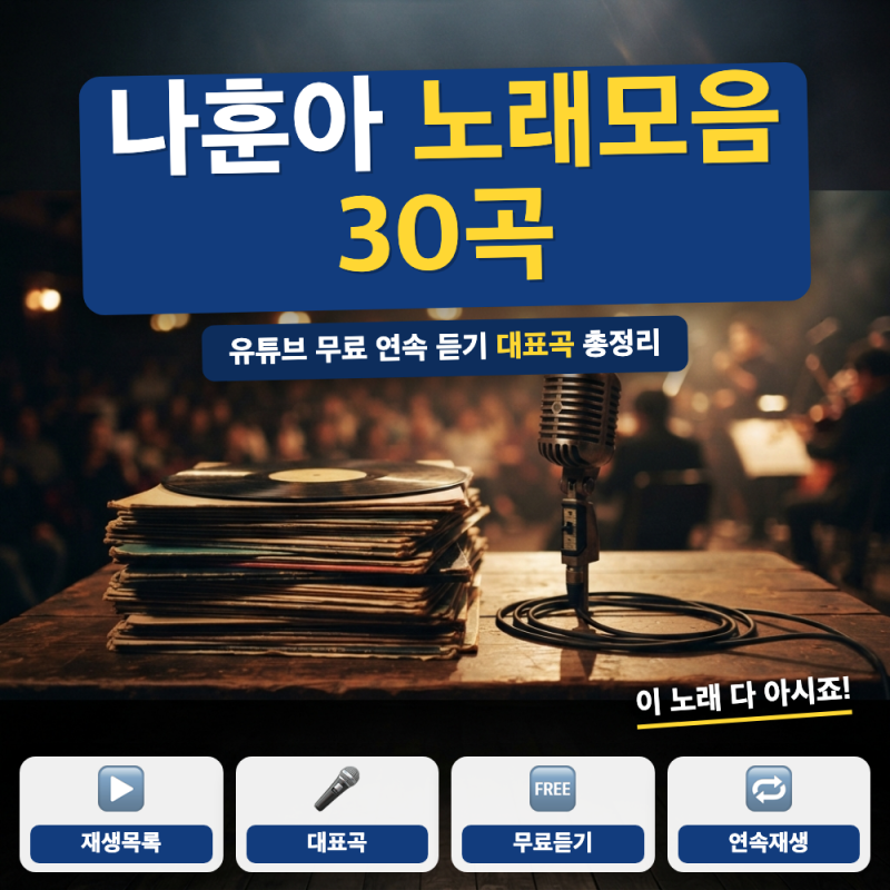 나훈아 노래모음 30곡 연속 듣기 방법 (+ 무료 재생목록, 대표곡 순위)