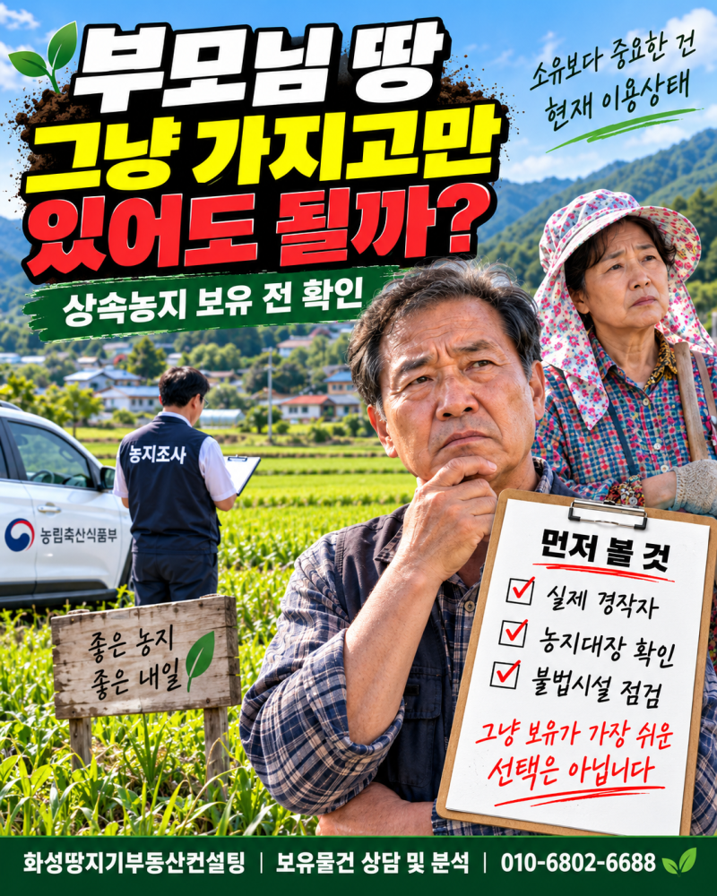 상속농지, 팔아야 할까? 농지은행에 맡겨야 할까?