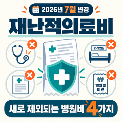 2026년 7월 재난적의료비 지원 변경｜새로 제외되는 병원비 4가지