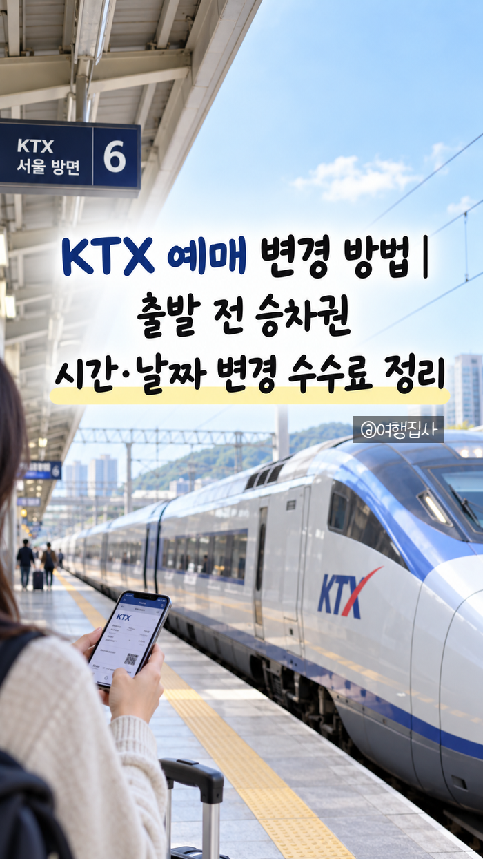 KTX 예매 변경 방법 | 출발 전 승차권 시간·날짜 변경 수수료 정리