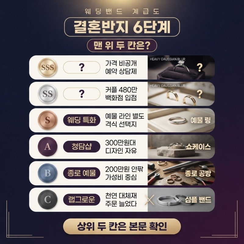 "결혼반지 하나로 급이 갈린다?" 웨딩밴드 브랜드 계급도, 까르띠에부터 하이엔드까지