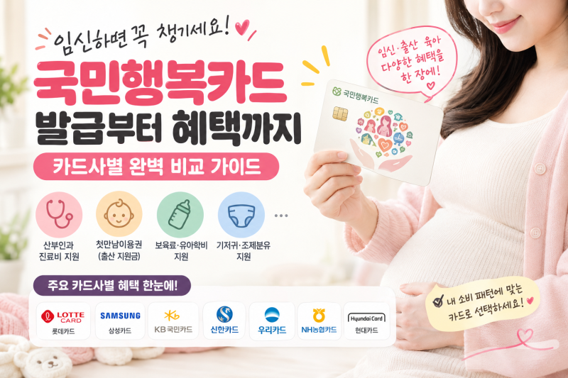 임산부 필수품! '국민행복 현대카드' 발급 방법부터 롯데·삼성·KB국민·신한·우리·농협·현....