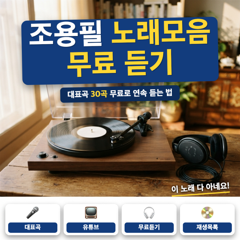 조용필 노래모음 30곡 무료 연속 듣기, (+ 대표곡 리스트)