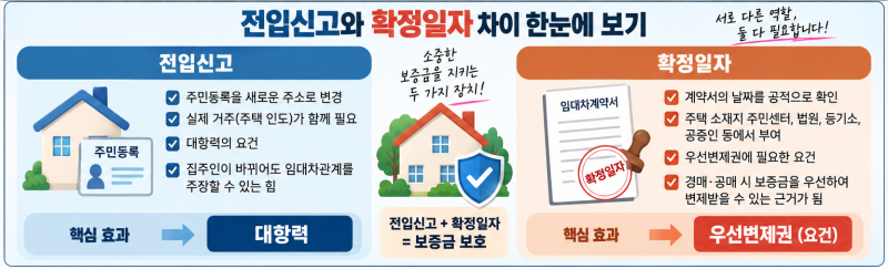 전세·월세 계약할 때 확정일자와 전입신고 차이｜둘 다 해야 하는 이유