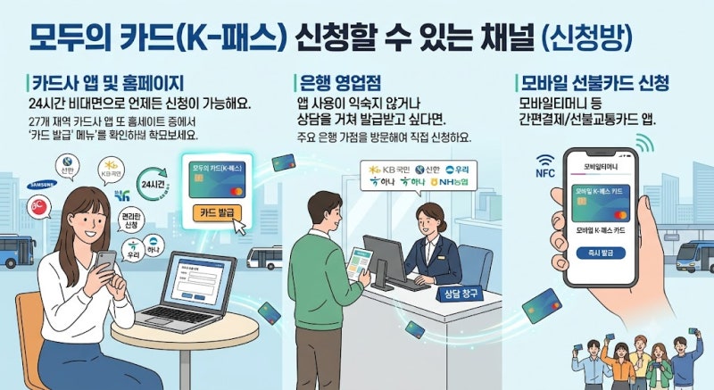 교통비 무제한 환급? K-패스 '모두의 카드' 신청방법부터 전환 vs 신규발급 차이 총정리!