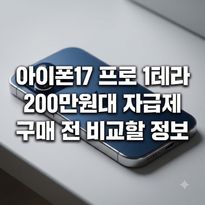 아이폰17 프로 1테라 200만원대 자급제 구매 전 비교할 정보