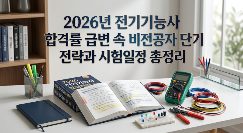 2026년 전기기능사 합격률 급변 속 비전공자 단기 합격 전략과 시험일정 총정리