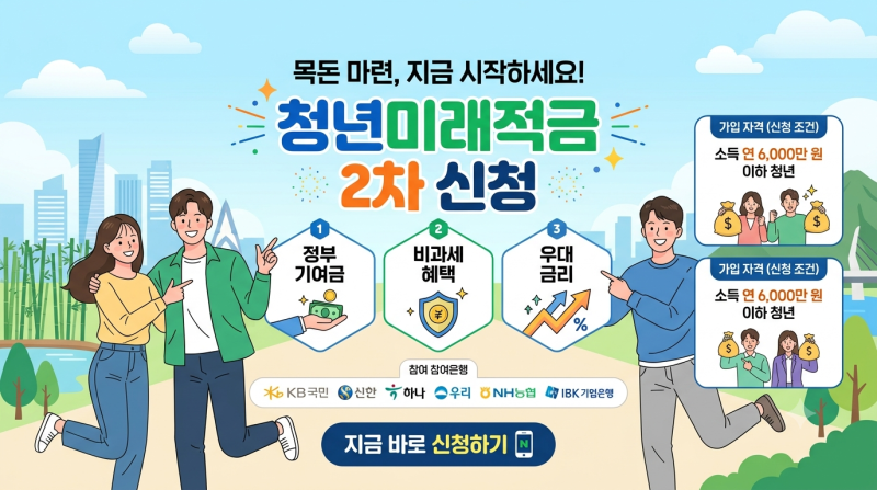 2026 청년미래적금 2차 신청방법 및 자격 조건 총정리 (우대형/혜택)