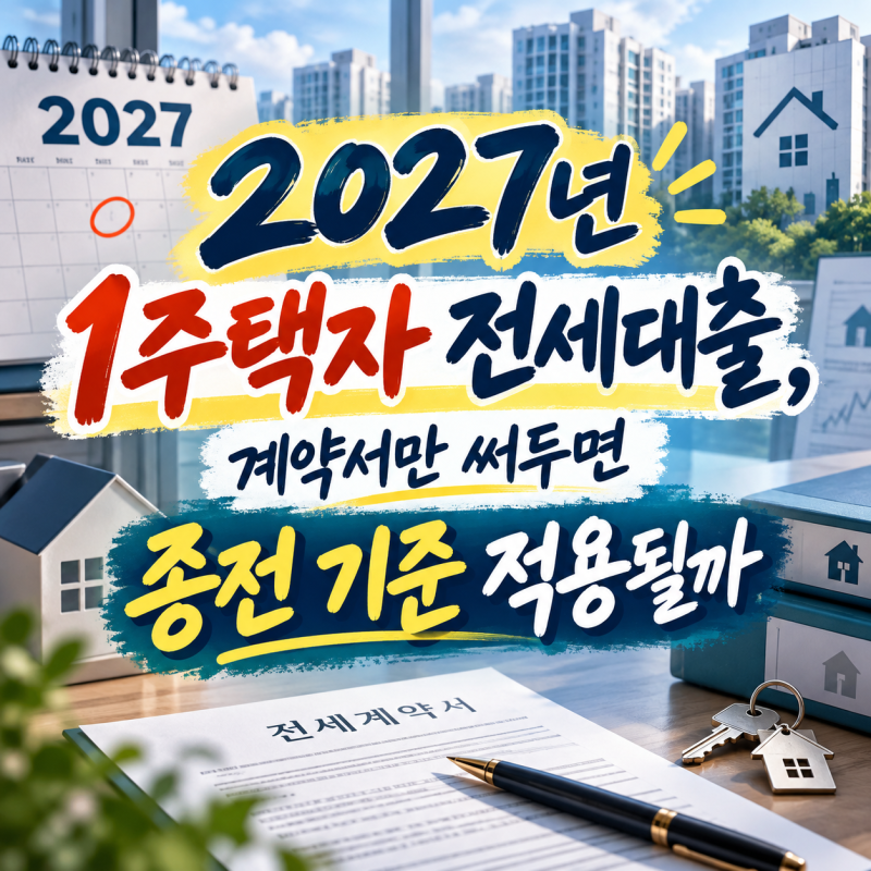 2027년 1주택자 전세대출, 계약서만 써두면 종전 기준 적용될까