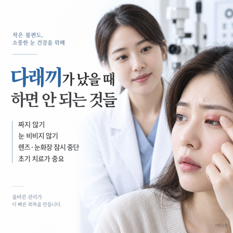 다래끼가 났을 때 하면 안 되는 것들