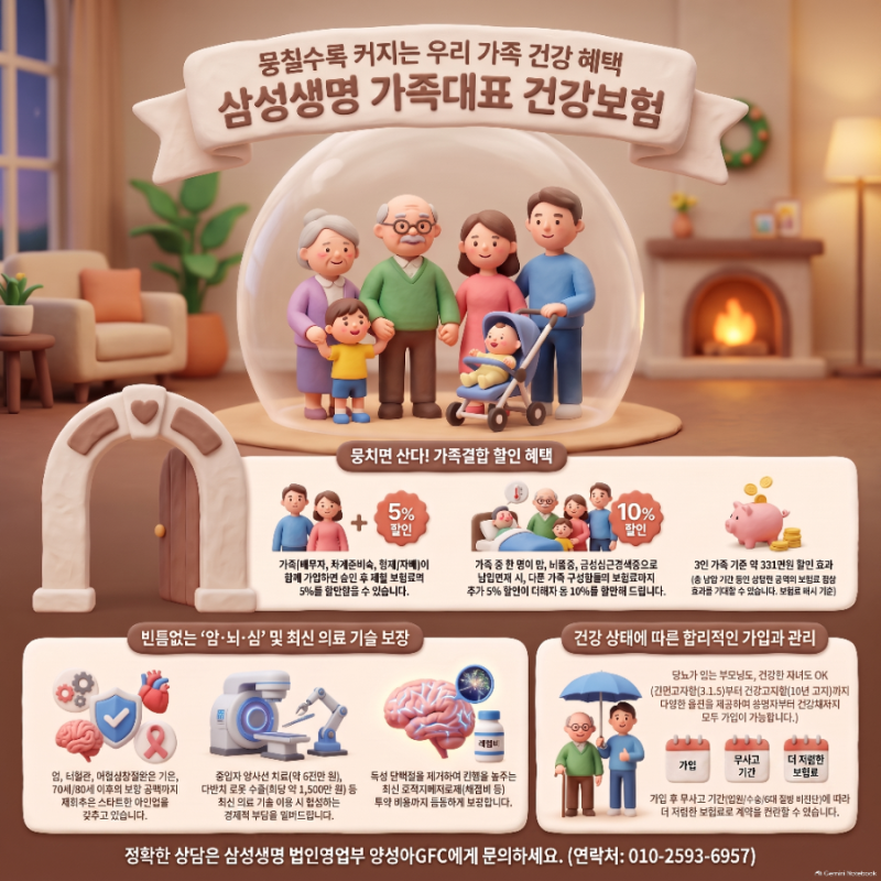 암 생존율 70% 시대, 우리 가족의 일상을 지킬 최후의 보루! - 삼성생명 가족대표 건강보험