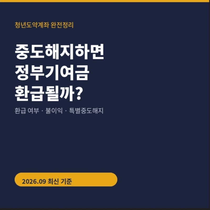 청년도약계좌 중도해지 정부기여금 환급 여부, 불이익 총정리