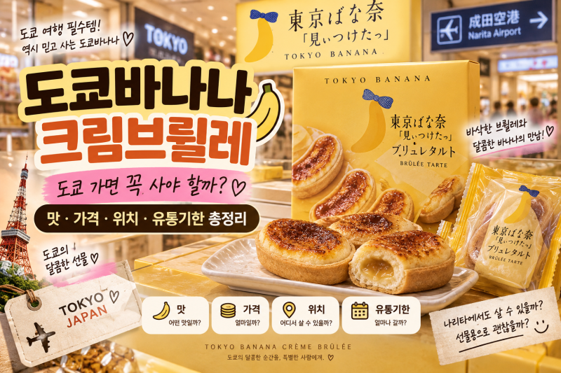 도쿄바나나 크림브륄레 가격·위치 총정리｜맛부터 나리타공항·유통기한·케이크까지