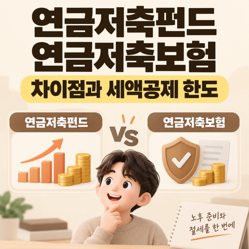 연금저축펀드 연금저축보험 차이점과 세액공제 한도 총정리