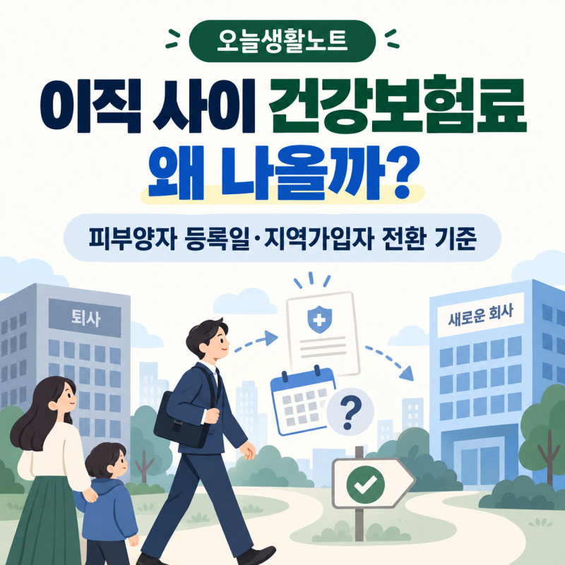 이직할 때 건강보험료 왜 달라질까? 피부양자·지역가입자 전환 기준