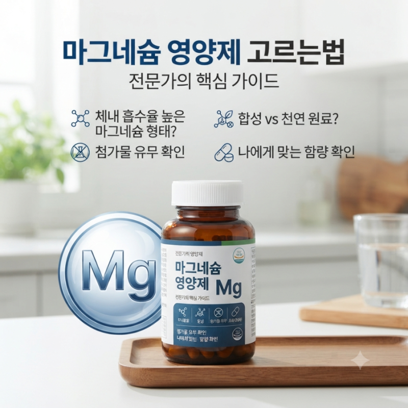 마그네슘 영양제 고르는법, 종류·함량·하루 섭취량 총정리