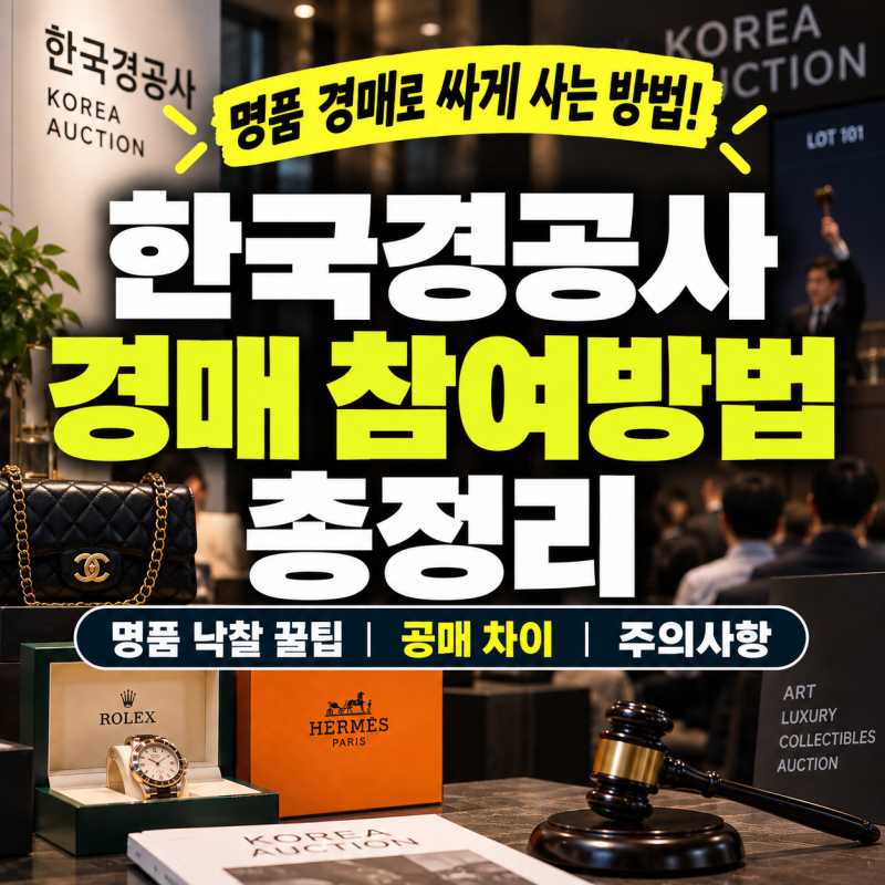 한국경공사 경매 참여방법 총정리｜명품 낙찰 꿀팁·공매 차이·주의사항