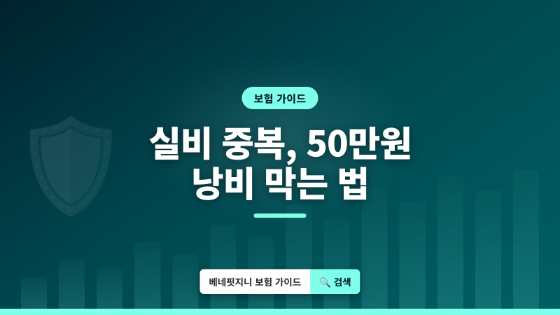 실비보험 중복 가입 | 1년에 최대 50만원 손해 피하는 법