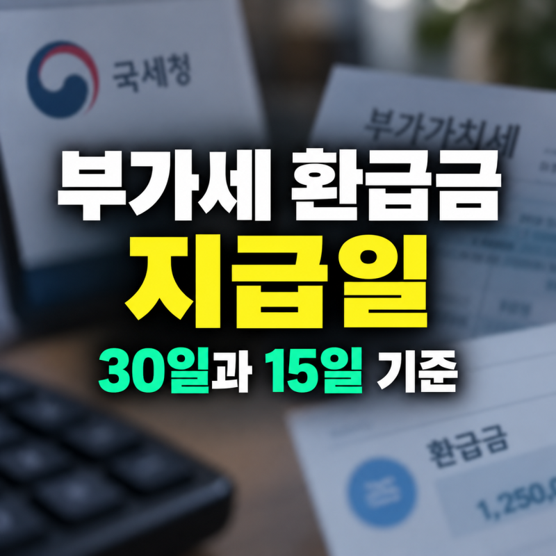 부가세 환급금 지급일, 30일과 15일 기준