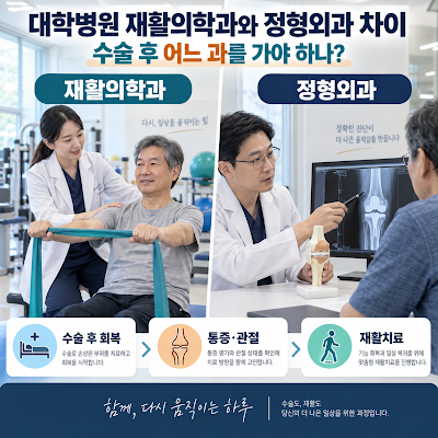 대학병원 재활의학과 vs 정형외과 핵심비교｜수술 후 어느 과를 가야 하나?