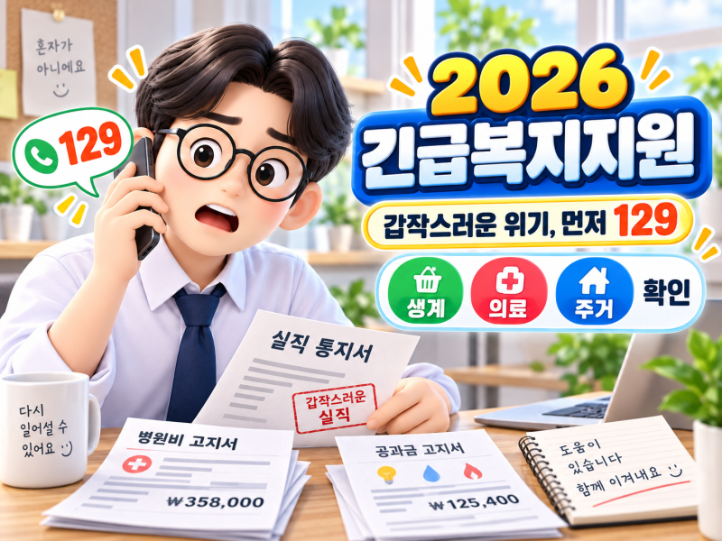 갑자기 소득이 끊겼다면 긴급복지 받을 수 있을까?｜2026 생계지원·위기사유·요청방법