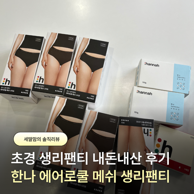 초경 생리팬티 추천, 한나 에어로쿨 메쉬 생리팬티 내돈내산 후기