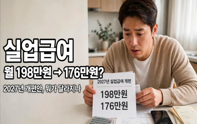 실업급여 월 198만원이 176만원으로? 2027년 실업급여 개편 총정리