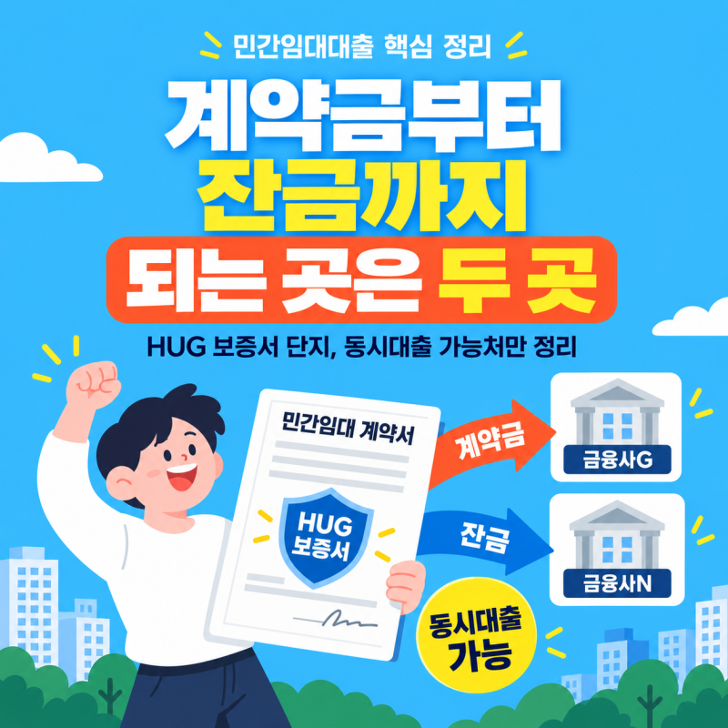 민간임대대출 계약금부터 대출, 보증서 단지에서 되는 두 곳