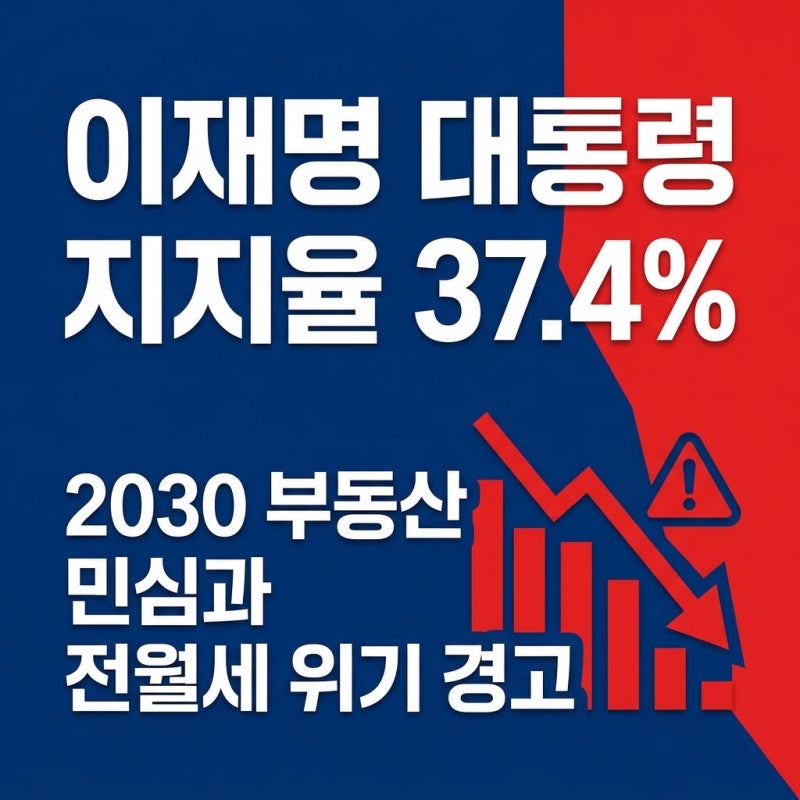 이재명 대통령 지지율 37.4% 급락, 2030 부동산 민심은?