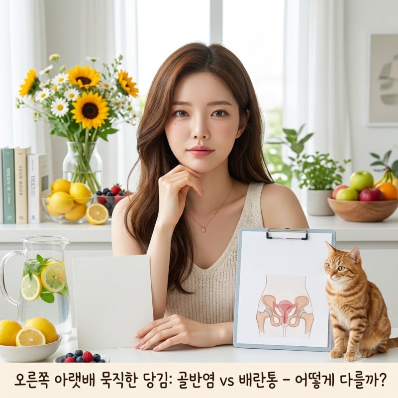 오른쪽 하복부 묵직한 당김, 골반염 vs 배란통 어떻게 다를까?